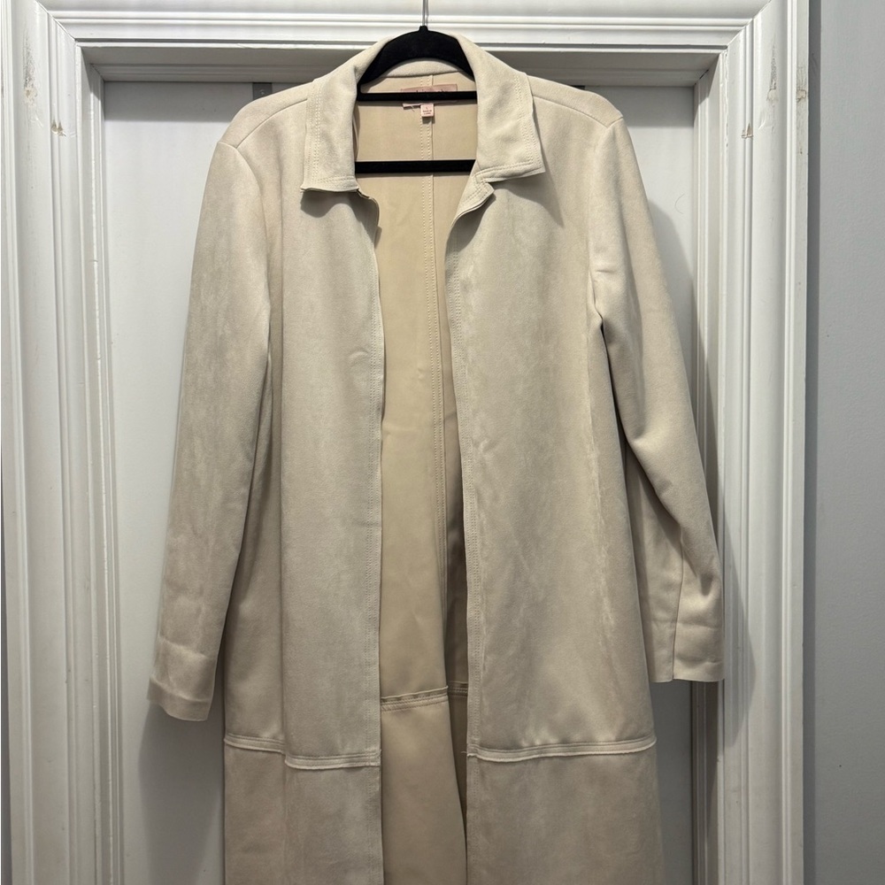 Philosophy Cream Trench Coat Lightweight Contemporary